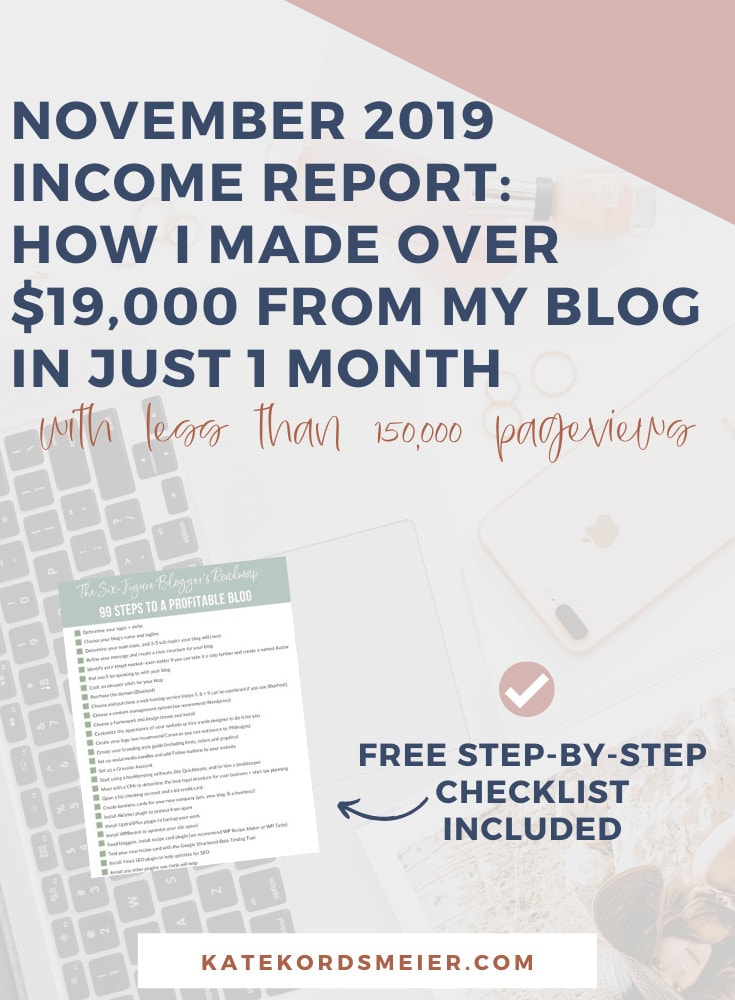 Can you truly make money blogging? In my Blog Income Report for November 2019, I'm sharing my online business strategy tips and ideas that helped me earn nearly $20,000 in just one month online. A combination of Adthrive display ads on WordPress, affiliate marketing (read: passive income!) and digital course sales helped me reach my goals of being a full-time blogger.