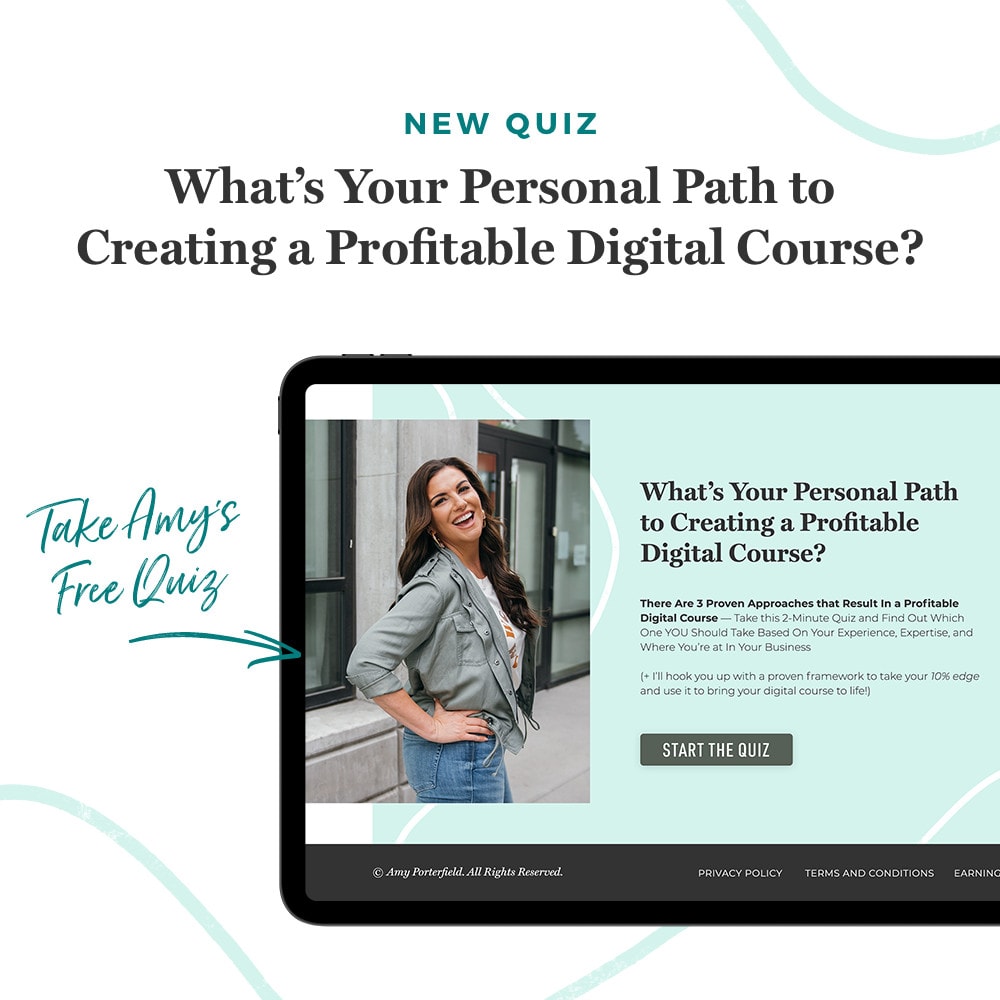 Free quiz - What's your personal path to creating a profitable digital course?