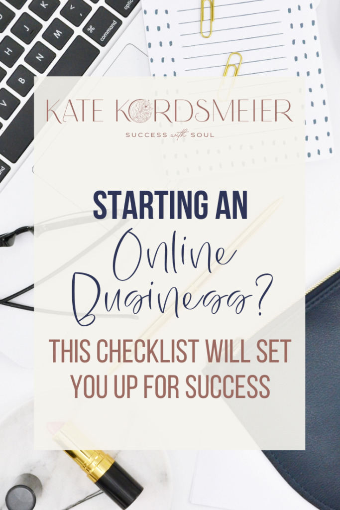 Blog Post Pinterest Graphics Kate Kordsmeier starting an online business checklist