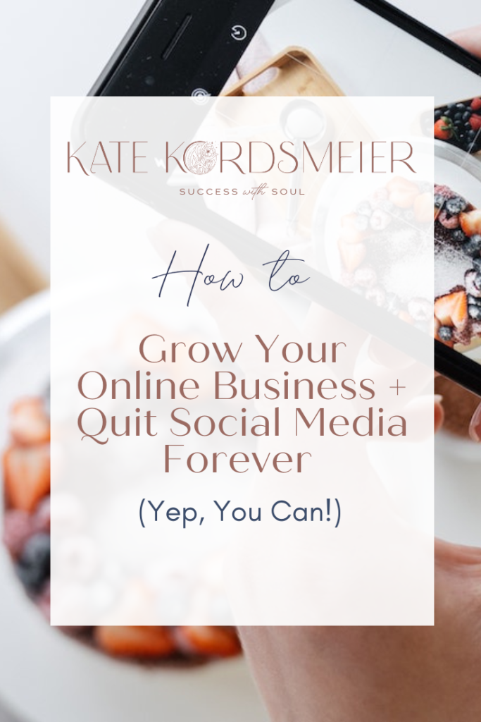 Blog Post Pinterest Graphics Kate Kordsmeier 2 quit social media forever, quit social media, is social media important for business, increasing organic traffic, how to grow your online business